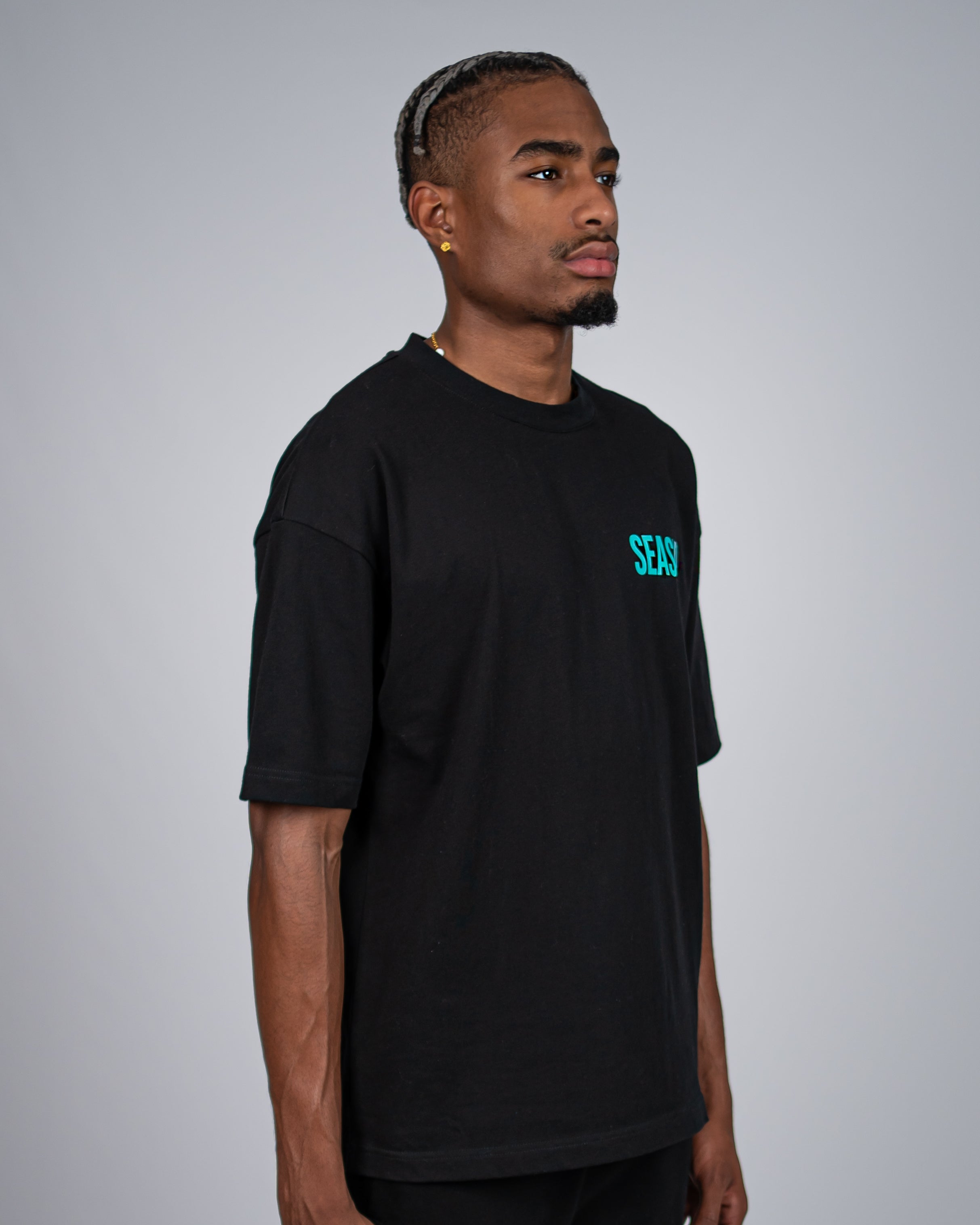 Seaside Esntls T-shirt Black/Turquoise